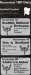FAIRFIELD DIARY COVER SCOTTISH NATIONAL ORCHESTRA BBC CONCERT ORCHESTRA; NOV 1981; 198111FA