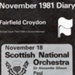 FAIRFIELD DIARY COVER SCOTTISH NATIONAL ORCHESTRA BBC CONCERT ORCHESTRA; NOV 1981; 198111FA