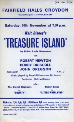 FLYER FILM WALT DISNEY TREASURE ISLAND; NOV 1963; 196311BG