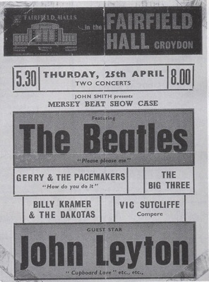 FLYER MUSIC THE BEATLES GERRY AND THE PACEMAKERS April 25th 1963; APR 1963; 196304FG