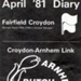 FAIRFIELD DIARY COVER PAGE APRIL 1981 A BRIDGE TOO FAR CROYDON YOUTH PHILHARMONIC ORCHESTRA; APR 1981; 198104FA