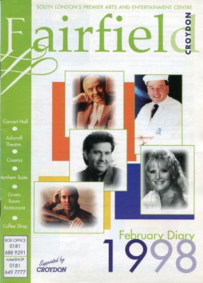 FAIRFIELD DIARY FEBRUARY 1998 PAM AYERS, DICKIE BIRD, PETULA CLARK AND DANIEL O'DONNELL; FEB 1998; 199802BB