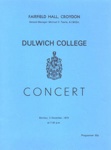 PROGRAMME MUSIC DULWICH COLLEGE CONCERT; DEC 1979; 197912FA 