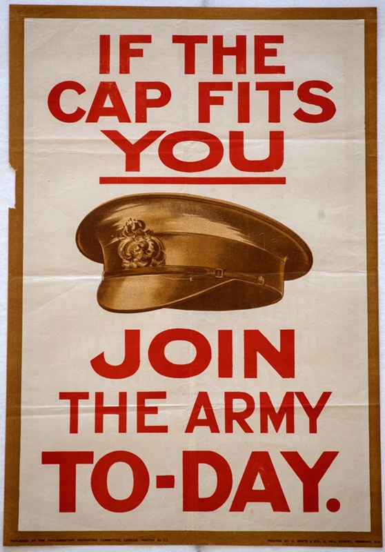 World War 1 Recruitment Poster A White And Co 6 Hill Street