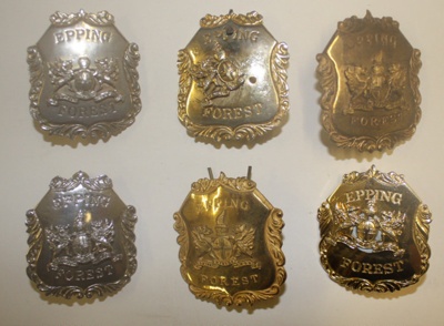 Collection of 6 Epping Forest Keeper's badges. From Sydney Butt's