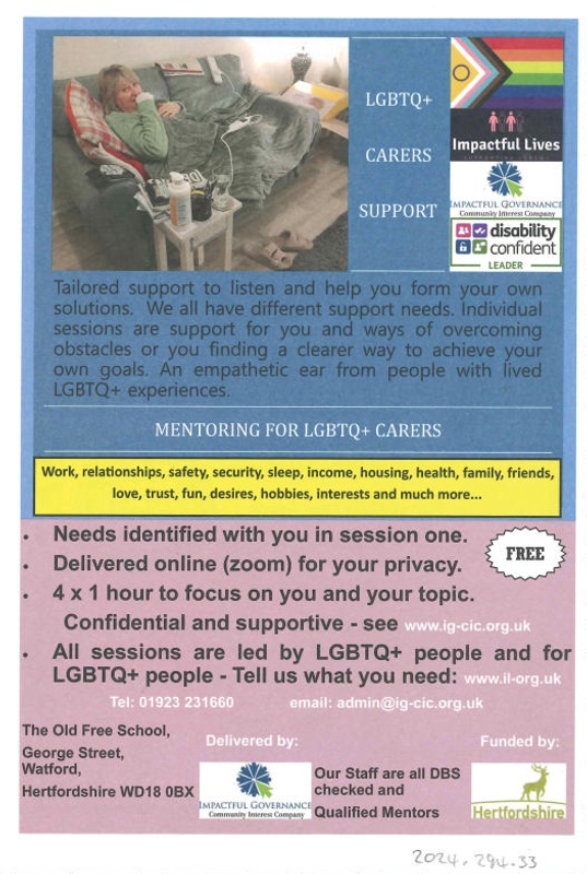 LGBTQ+ support leaflet; Impactful Governance; c.2024; 2024.294.33 | eHive
