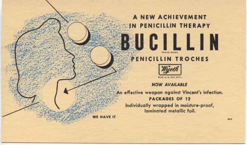 Postcard Advertisement for BUCILLIN (Penicillin) circa 1940s