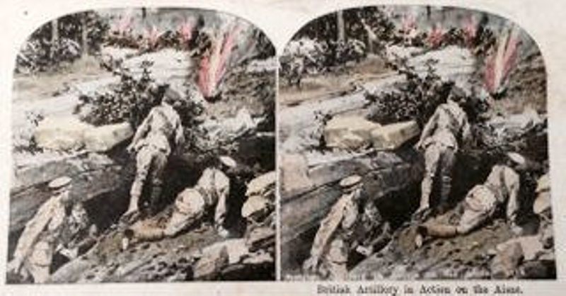 Stereo Photo Card Showing the Battle of the Aisne in World War 1 ...