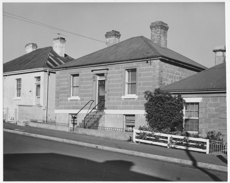 Stone Cottage, in De Witt Street, Battery Point, Tasmania. This (mis-identified as no. 27) image is part of a large collection of photographs which were entered in The Mercury Historic Homes Photographic Competition, 1963.