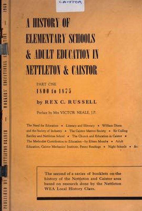 A History of Elementary Schools & Adult Education in Nettleton & Caistor; W.E.A.... eHive