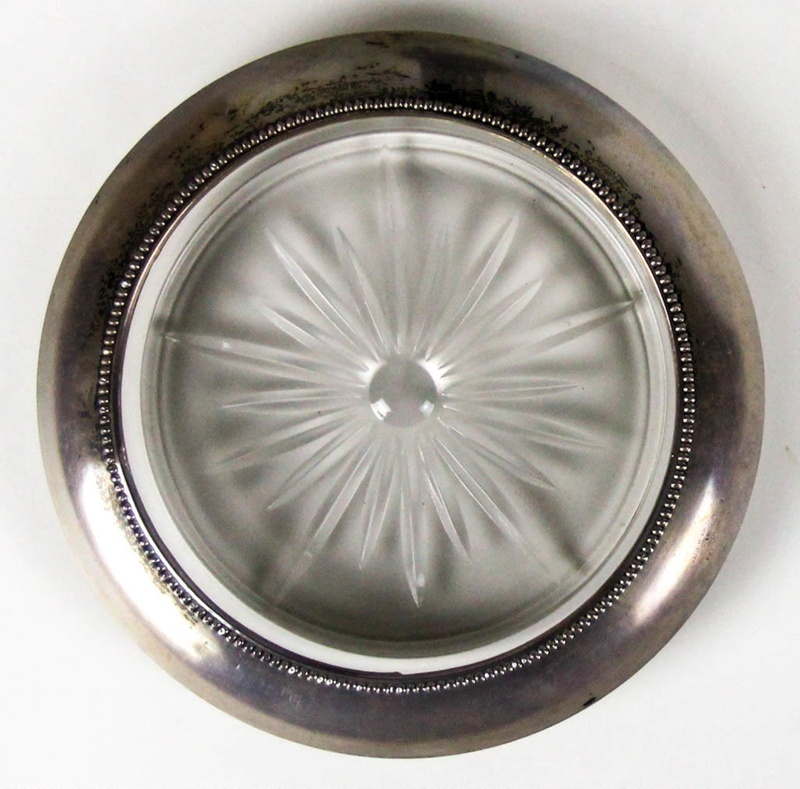 Wine coaster with silver rim ; Frank M. Whiting & Co. (1896-c 