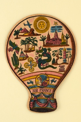 Advertising fan for Air France; Todeau; c. 1950s; LDFAN2012.52