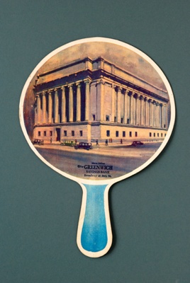 Advertising fan for Greenwich Savings Bank, New York; LDFAN1989.6