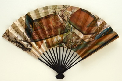Folding fan advertising Japan Air Lines; c. 1970s; LDFAN2003.118.Y