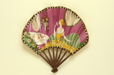 Folding fan advertising Flornicia perfume for Larbalestier; Eventails Chambrelent; c.1920; LDFAN2011.42