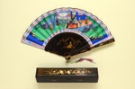 Folding Fan & Box; c. 1920; LDFAN2003.141.A.Y & LDFAN2003.141.B.Y