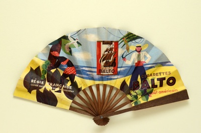 Advertising fan for 'Balto' cigarettes; Florit; 1930s; LDFAN2007.46 HA