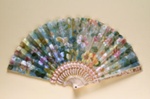 Folding fan painted with nasturtiums and honeysuckle Tutin, c. 1900; LDFAN2014.57