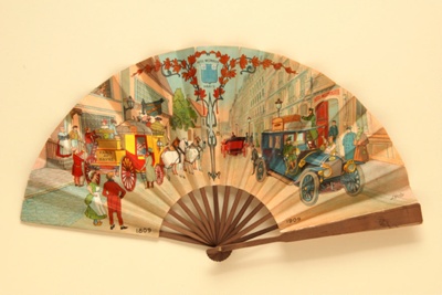 Advertising fan for Hotel Westminster, Paris; c.1909; LDFAN2013.28.HA