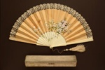 Folding Fan & Box; c. 1880; LDFAN2012.13.A & LDFAN2012.13.B