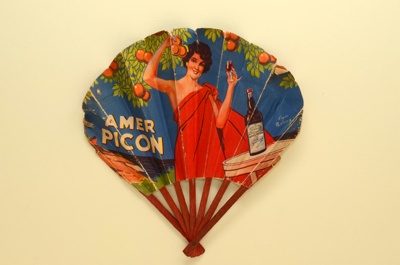 Advertising fan for Amer Picon/Pikina; Lelong, P.; c. 1930s; LDFAN2003.419.HA