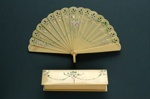 Brisé Fan & Box; c.1924; LDFAN2003.82A.Y & LDFAN2003.82B.Y