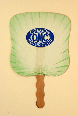Advertising fan for Oregon Motor Club; LDFAN1994.76