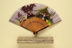 Folding Fan & Box; c. 1960; LDFAN2008.20.A & LDFAN2008.20.B