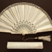 Folding Fan, Box & Travelling Box; c. 1860-70; LDFAN1997.13.1 & LDFAN1997.13.2