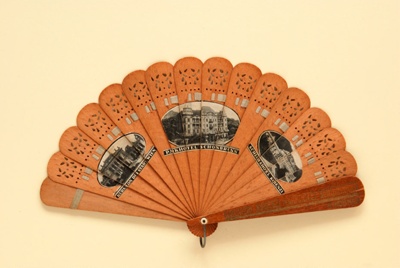 Advertising fan for Quarnero Majestic Hotel, Regina Majestic Hotel Abbazia & Grand Hotel Laurana; c.1900; LDFAN2011.129