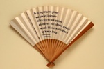 Folding fan printed with a poem by Judith Herzberg; LDFAN1998.20