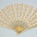 Bamboo folding fan with machine tape 'lace' leaf China for European market, c. 1980; LDFAN2009.67