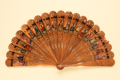 Wooden brisé fan; c.1870-80; LDFAN2011.15