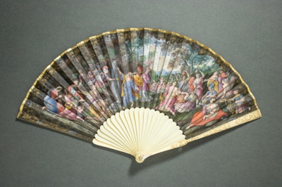 Ivory folding fan; c. 1689; LDFAN2024.1