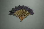 Wood and leather folding fan; Frederick Gay; 2023; LDFAN2024.21
