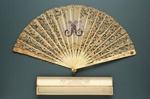 Folding Fan & Box; c. 1890-1900; LDFAN2012.45.A & LDFAN2012.45.B