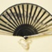 Folding fan with fabric leaf, imitation Japanese Spanish, c. 1960; LDFAN2000.14