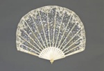 Forme Ballon folding fan with lace leaf decorated with sequins c. 1920; LDFAN2003.271.Y