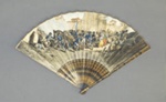 Folding fan with printed and hand coloured paper leaf depicting 'Dos de Mayo'; c. 1813; LDFAN2019.14