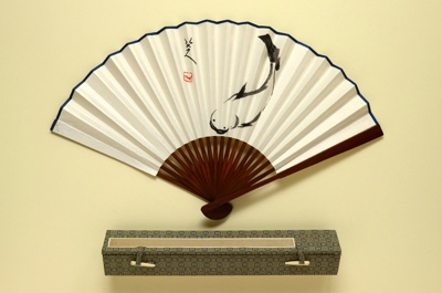 Folding Fan & Box ; Zhu Da (Badashanren), c. 1625-1705; c. 2000; LDFAN2001.49