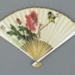 Fan advertising CAAC (China Airlines) decorated with a bird and flowers; c. 1960-70; LDFAN2016.6