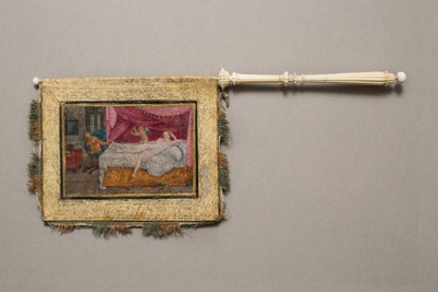"Flag" fan with ivory handle; c. 1590; LDFAN2019.18