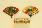Miniature Folding Fans & Box; c.1970; LDFAN2003.132A.Y & LDFAN2003.132B.Y