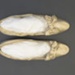 Silk satin shoes, decorated with bow; c. 1890; LDFAN2019.19 A&B