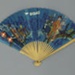 Wooden folding fan with paper leaf advertising BOAC; c. 1950; LDFAN2016.8