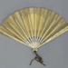 Wooden folding fan with paper leaf advertising Pre Catalan France, c. 1925; LDFAN2014.119