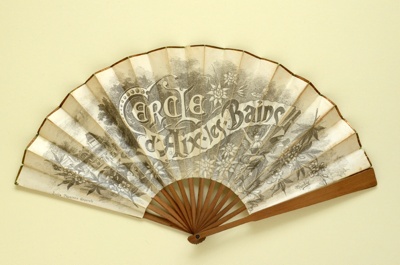 Folding fan advertising Cercle d'Aix les Bains; c.1900; LDFAN2009.57