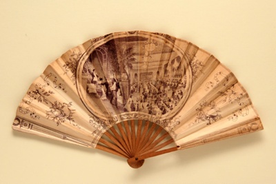 Advertising fan for Taverne Olympia; Eventails Chambrelent; c. 1900; LDFAN2013.19.HA