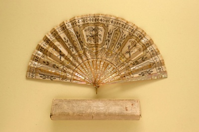 Folding Fan & Box; c.1900; LDFAN2006.75