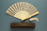 Folding Fan & Box; c. 1880; LDFAN2010.138.A & LDFAN2010.138.B